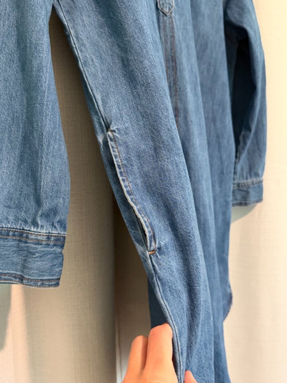 Universal Thread Blue Jean Denim Shirt Dress Size Large - Picture 6 of 10